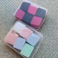 Novo produto esponja puff se torna maior na água sem escória caixa de plástico pressionado pó puff beleza puff molhado s