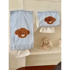 Bonito filhote de cachorro pendurado saco de tecido parede pendurado quarto cabeceira jantar lado armário saco de papel