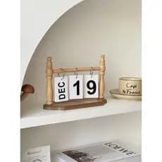 Calendário de mesa 2026 novo estilo escritório calendário Flip de madeira calendário perpétuo decoração de entrada de me