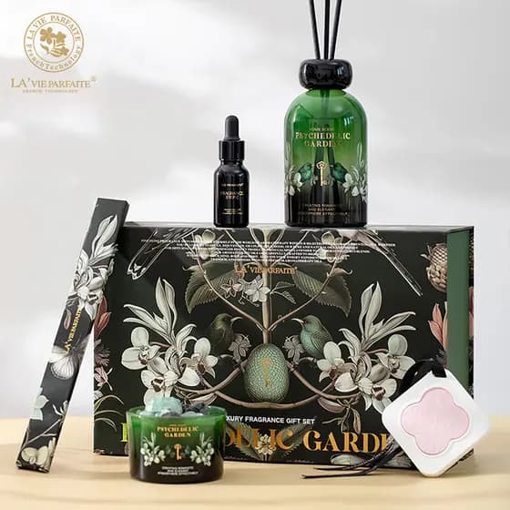 Série floresta verde aromaterapia lembrança caixa de presente conjunto de quatro peças Hotel quarto fragrância ar fresco