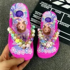 Crianças chinelos Sophia pequena princesa flip-flops meninas antiderrapante sola macia flip-flops bebê exterior Wear na