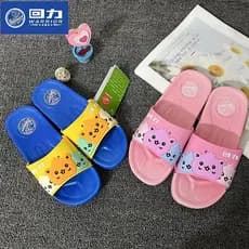 Puxar para trás chinelos crianças verão meninos meninas antiderrapante sola macia interior casa dos desenhos animados bo