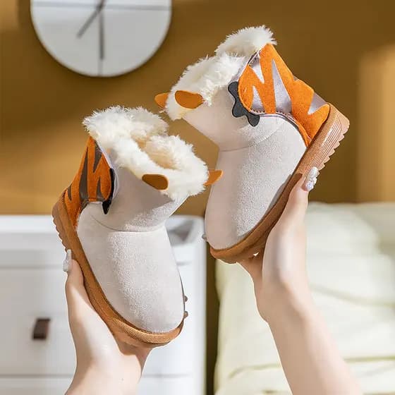 Crianças sapatos de algodão inverno 2025 novo estilo forro de lã engrossado meninos meninas mobiliário doméstico sapatos