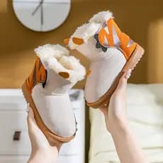 Crianças sapatos de algodão inverno 2025 novo estilo forro de lã engrossado meninos meninas mobiliário doméstico sapatos
