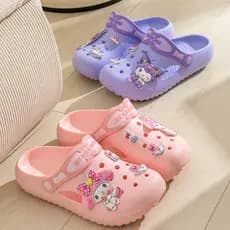 Melody chinelos infantis meninas buraco sapatos verão 2025 novo Sanrio bonito menina sandálias do bebê chinelos