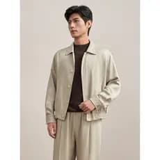 [Jaqueta Tencel] Novo estilo jaqueta de lapela masculina Casual Commuter solta jaqueta champanhe masculina primavera 202