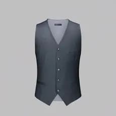 [Aojia] Colete masculino de lã cinza, terno de três peças, Slim fit, negócios, Casual, colete masculino