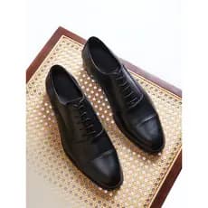 [Aojia] Sapatos de couro masculinos de camada superior, roupa Formal de negócios, bico fino, Casual, noivo, casamento, s