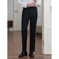 [Itália VBC] Aojia Business Slim-fit Calças Masculinas Verão Lã de Alta Contagem Formal Desgaste Calças Retas Pretas