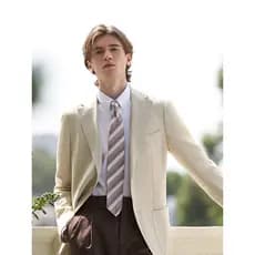 [Linho] Jaqueta de terno australiano masculina Off-White terno Top novo Casual negócios Commuter folha ocidental