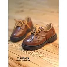 2026 primavera outono novo estilo bebê menina sapatos de couro 3-5-6-9 anos de idade Braddock rendas meninos preto estil