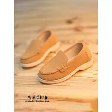 Sapatos de couro para meninos primavera outono estilo marrom estilo britânico sola macia dedo do pé redondo sapatos de c