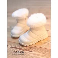 Meninas botas de neve inverno sapatos de pelúcia 2024 novo estilo crianças botas curtas de pelúcia branco grande sapatos