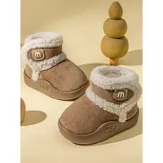 Crianças inverno sapatos de algodão forro de lã engrossado meninos Anti-deslizamento sapatos quentes do bebê da criança