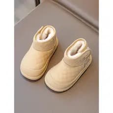 Crianças botas de neve inverno sola macia sapatos da criança do bebê meninos botas de algodão escovado engrossado grande