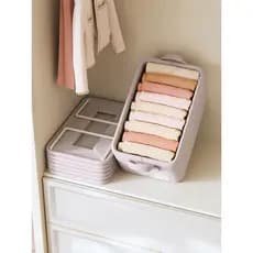 7 pçs no guarda-roupa roupas calças organizador caixa de armazenamento de guarda-roupa em camadas ferramenta útil gaveta