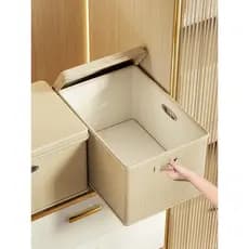 Caixa de armazenamento de armazenamento roupas domésticas tecido organizador caixa guarda-roupa em camadas ferramenta út
