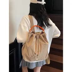 Novo estilo mochila com cordão estilo ins bolsa feminina bolso com cordão bolsa de viagem grande capacidade leve pequeno