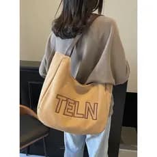 Bolsa Tote de lona de grande capacidade feminina novo estilo moda trabalho Commuter livro zíper bolsa de ombro Casual bo