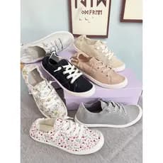 Comércio exterior tamanho grande sapatos de lona feminino estudante sapatos sola macia oco memória esteira renda bordado