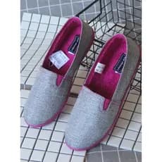 Comércio exterior feminino pai-filho sapatos de algodão velo sola macia sapatos de lã de salto plano tamanho pequeno moc