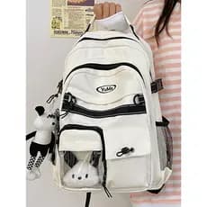 Estilo coreano Workwear mochila feminina estudantes do ensino médio Design de grande capacidade sentido Campus mochila m