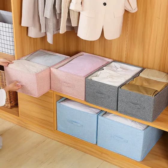 Caixa de armazenamento de gaveta tecido roupas roupa interior caixa de armazenamento guarda-roupa organizador caixa dobr
