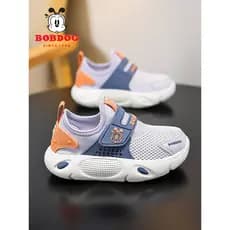 Babudou meninos sapatos esportivos 2026 primavera outono novo estilo meninas malha respirável médio grande meninos casua