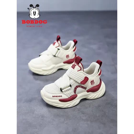 Bobo sapatos infantis sapatos esportivos infantis 2026 primavera outono meninos malha sapatos respirável médio grande cr