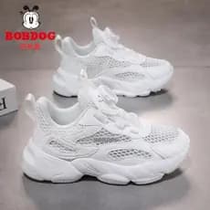 Babudou sapatos infantis sapatos brancos meninas malha respirável sapatos novo estilo escola primária crianças sapatos e