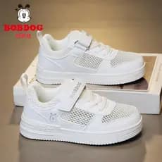 Bobo sapatos infantis pequenos sapatos brancos meninos sapatos brancos 2026 novo estilo respirável sapatos infantis esco
