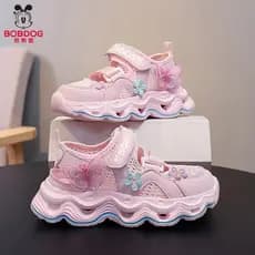 Babudou meninas sandálias verão novo estilo oco malha quadro sapatos crianças antiderrapante sola macia meninas sandália