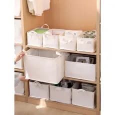 Cesta de armazenamento de roupas tecido brinquedos caixa de armazenamento de roupas quadro de lona doméstico estilo japo