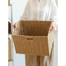 Japonês simples caixa de armazenamento palha Rattan artigos diversos lanche brinquedo cesta de armazenamento caixa de ar