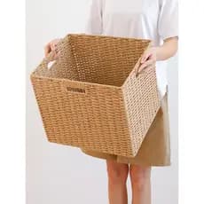 Casa imitação de grama Rattan caixa de armazenamento Desktop tecido cesta brinquedos lanches diversos caixa de armazenam