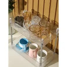 Rack de armazenamento de copos estilo ins Desktop escritório suporte de copo de água dupla camada café vidro chá caneca