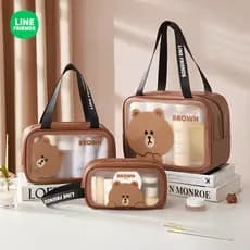 LINE FRIENDS Bolsa de higiene portátil para viagem, transparente, à prova d'água, Fitness, natação, grande capacidade, b