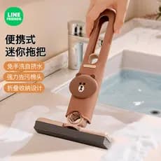 Urso marrom Desktop Mini pequeno esfregão doméstico mão-livre lavável rotativo banheiro cozinha esfregão doméstico