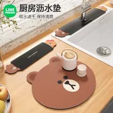 Tapete de drenagem de cozinha, mesa de jantar, bancada, absorvente, porta-copos, lavatório dedicado, controle de água, à
