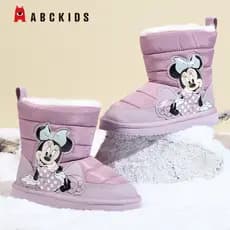 ABCKIDS Sapatos infantis Botas para meninas 2025 Botas de algodão infantis de inverno Forro de lã quente para crianças B