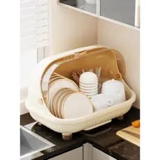 Caixa de armazenamento de utensílios de mesa colocar prato rack de armazenamento cozinha doméstico multifuncional dreno