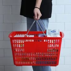 Jiadongli cesta de compras de supermercado portátil cesta de plástico cesta de compras cesta de armazenamento cesta de f