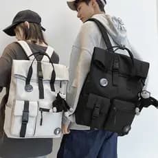 Mochila masculina do ensino médio versão coreana grande capacidade estudantes universitários All-Match mochila feminina