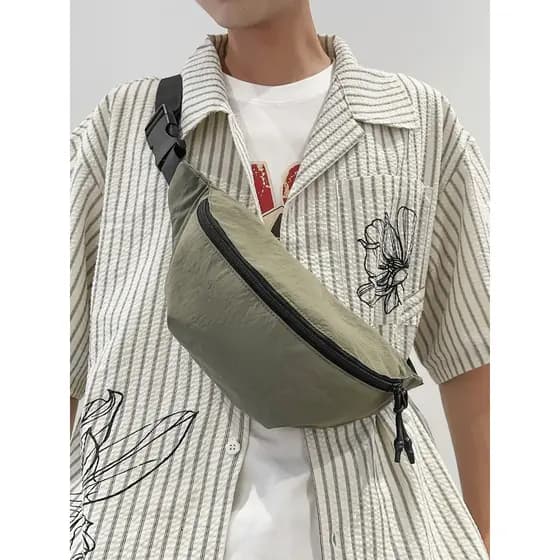 Bolsa de peito mensageiro masculina ins Street Wear esportes estudante bolsa de ombro pequena bolsa de cintura leve Comm