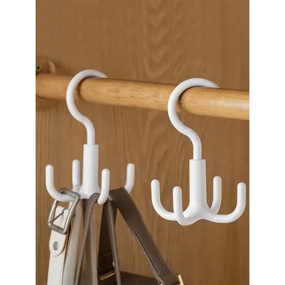 Casa multifuncional guarda-roupa roupas chapéu pendurado saco gancho rotativo quatro garras cabide de armazenamento ferr