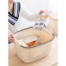 Imitação de Rattan cesta de armazenamento de mesa várias cestas de armazenamento lanches roupas arrumado artefato caixa