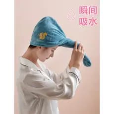 Touca de secagem de cabelo feminino absorvente de secagem rápida lenço bonito dos desenhos animados engrossado toalha de