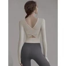 Roupas de Yoga topo feminino com almofadas no peito Premium novo estilo roupas de fitness esportes Pilates treinamento t