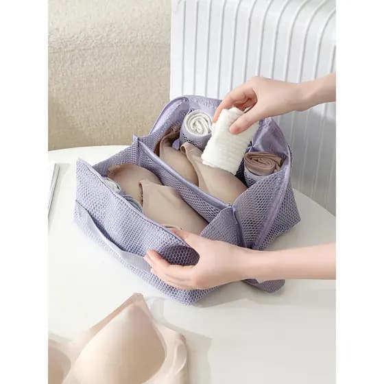 Saco de armazenamento de roupa interior de viagem saco de armazenamento de roupas íntimas mala portátil meias três-em-um