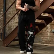 YOUNGLA americano esportes calças de Fitness masculino puro algodão calças casuais preto Robe Pickets pátria calças reta